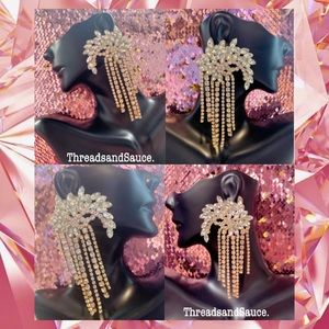 Jewel embellished chandelier earrings